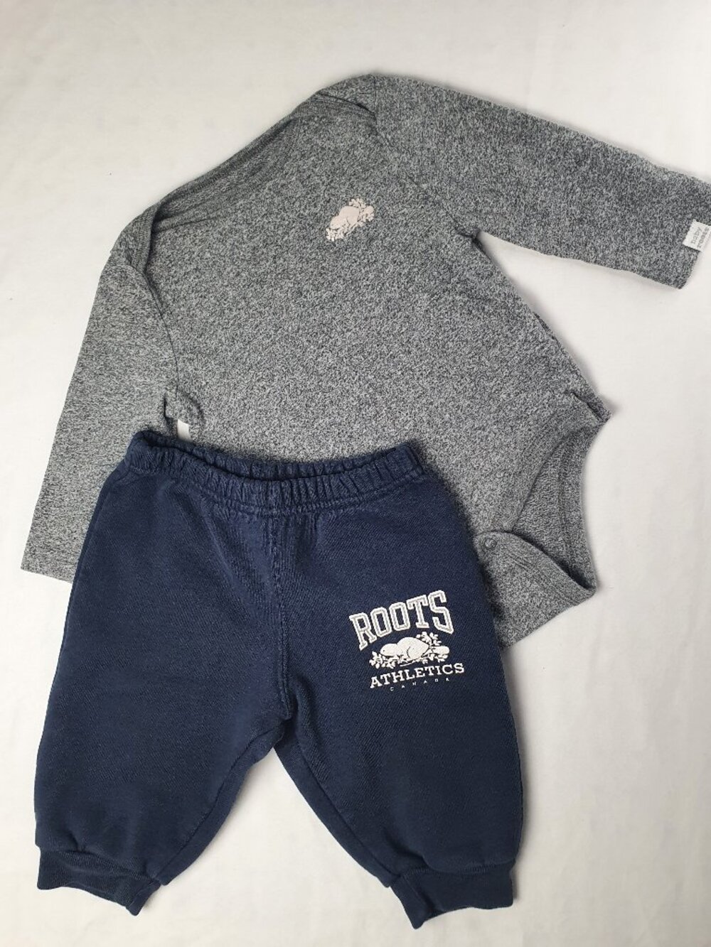 Baby Roots 2-Piece Set - Grey - Size 3-6M